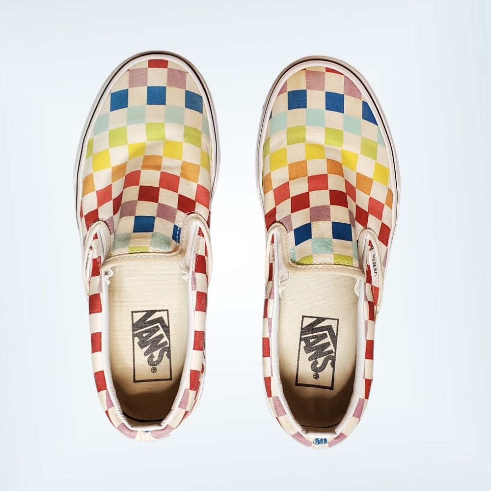 Van's Classic Rainbow Checkered Skate Shoe - Picture 7 of 10